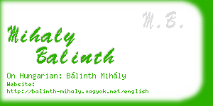mihaly balinth business card